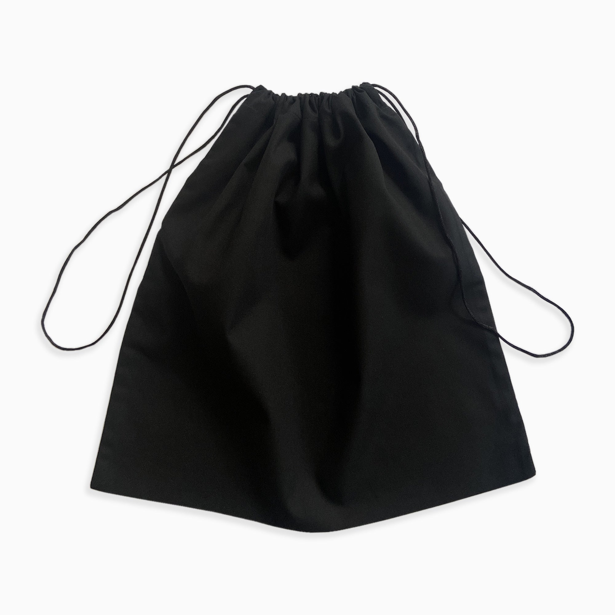 Black Cotton Drawstring Bag