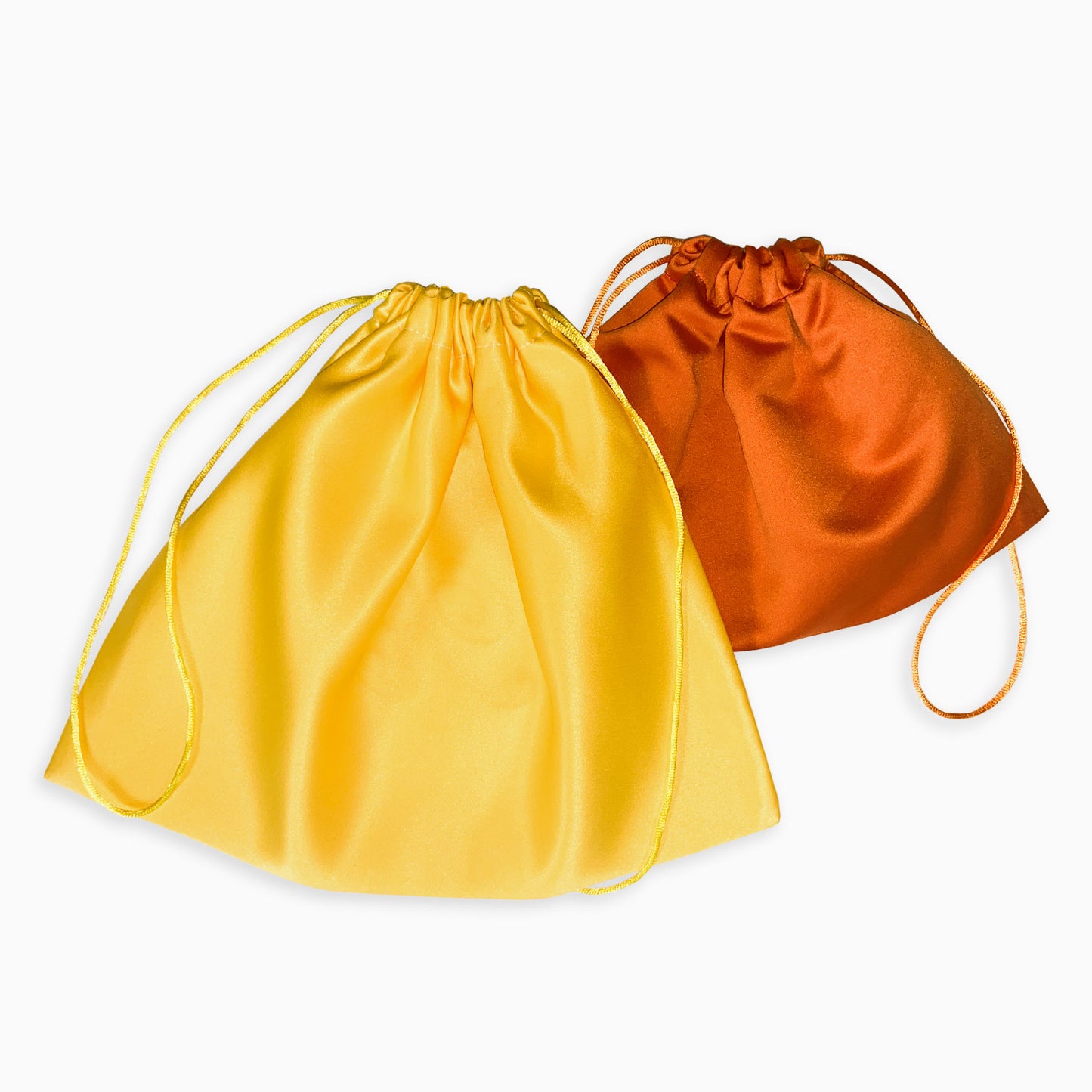 Yellow Orange Satin Dust Bag