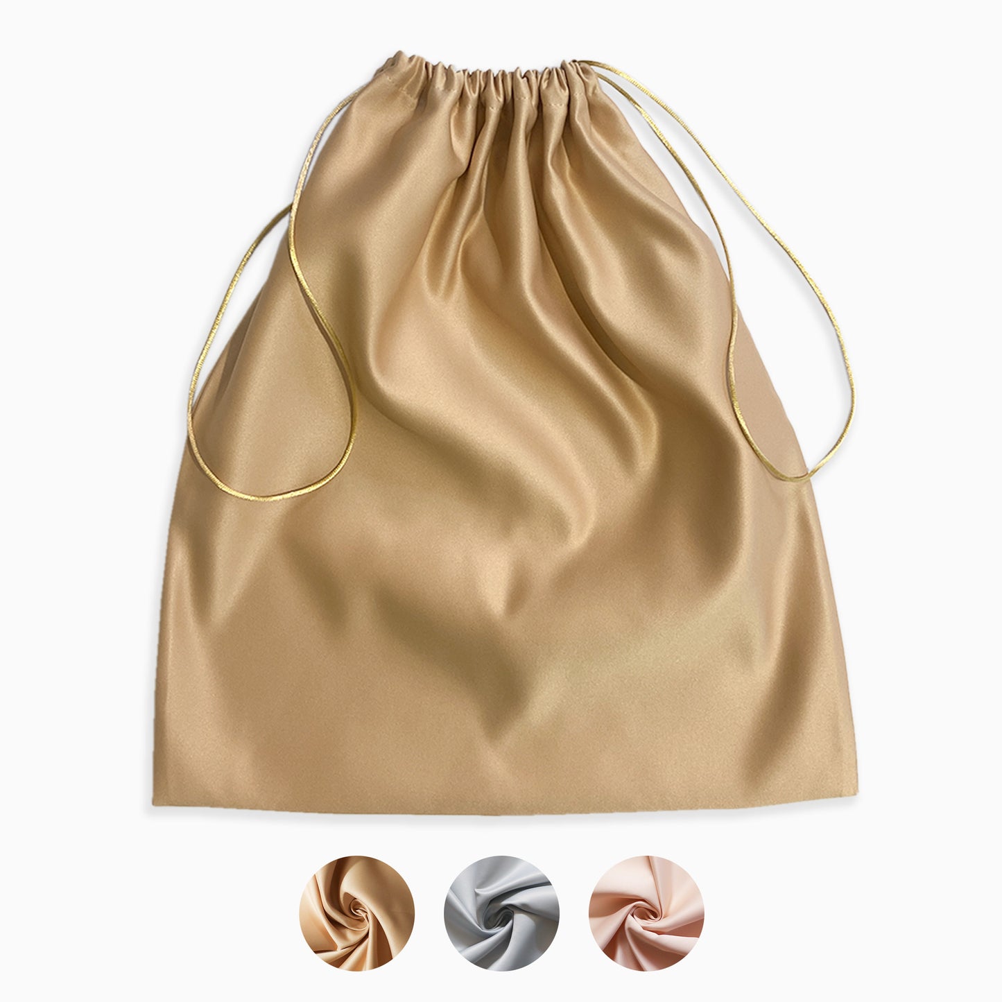 Gold Silver Rose Satin Dust Bag