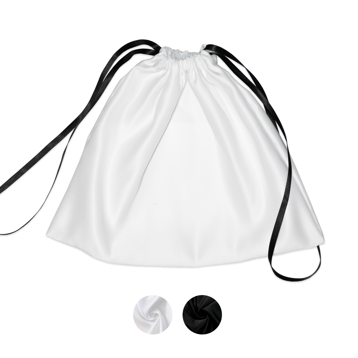 MYDUSTBAG - Satin Ribbon Silk Dust Bag - White Black – My Dust Bag